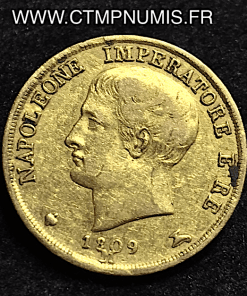 ITALIE 20 LIRE OR NAPOLEON I° RE 1809 M MILAN