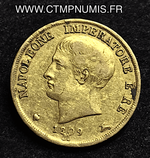 ITALIE 20 LIRE OR NAPOLEON I° RE 1809 M MILAN