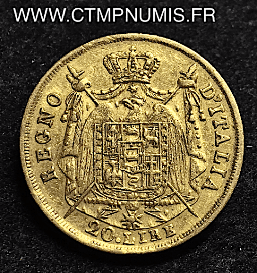 ITALIE 20 LIRE OR NAPOLEON I° RE 1809 M MILAN