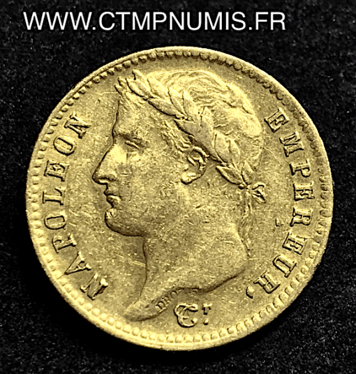 20 FRANCS OR NAPOLEON I° EMPIRE 1812 W LILLE TTB+