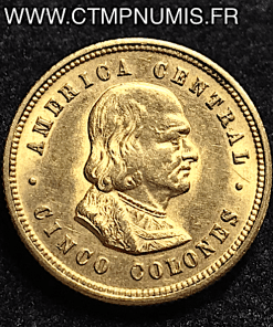COSTA RICA 5 COLONES OR CHRISTOPHE COLOMB 1899