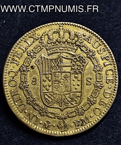 MEXIQUE 8 ESCUDOS OR CHARLES IIII 1800 FM MEXICO