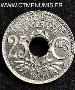 25 CENTIMES LINDAUER 1933 SPL