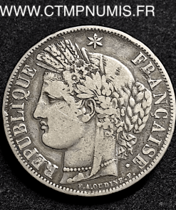 5 FRANCS CERES ARGENT 1850 K BORDEAUX 