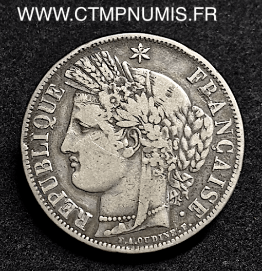 5 FRANCS CERES ARGENT 1850 K BORDEAUX