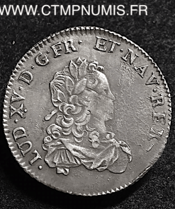 LOUIS XV 1/3 ECU DE FRANCE ARGENT 1721 W LILLE