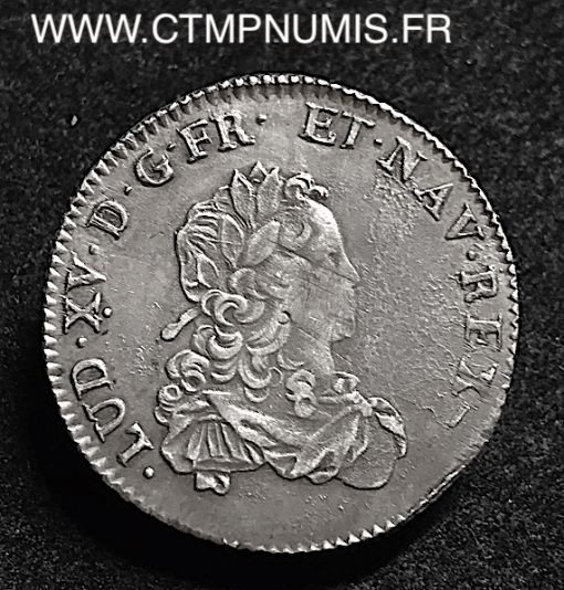 LOUIS XV 1/3 ECU DE FRANCE ARGENT 1721 W LILLE