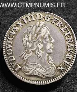 LOUIS XIII 1/12 ECU 2° POINCON DE WARIN 1642 A PARIS