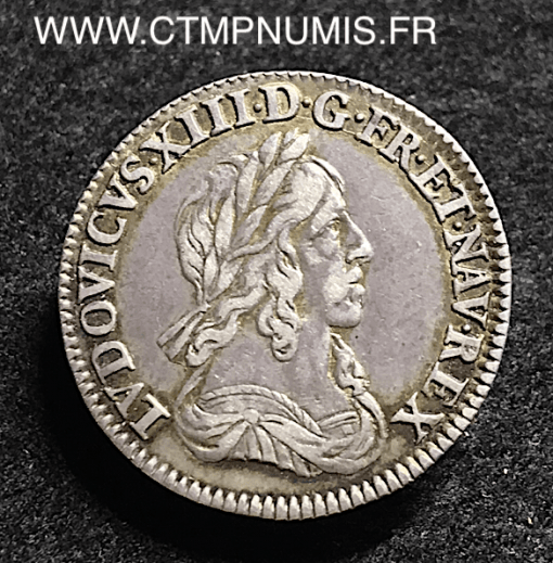 LOUIS XIII 1/12 ECU 2° POINCON DE WARIN 1642 A PARIS