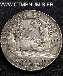 JETON ARGENT LOUIS XIV SANGLIER 1707