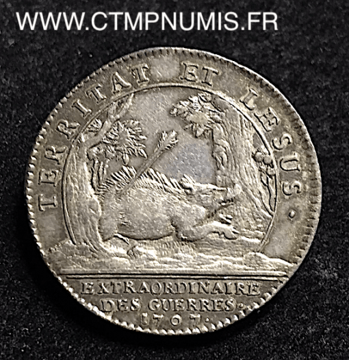 JETON ARGENT LOUIS XIV SANGLIER 1707