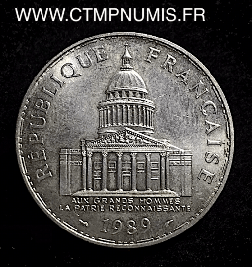 100 FRANCS ARGENT PANTHEON 1989 SPL