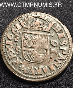 ESPAGNE 16 MARAVEDIS PHILIPPE IV 1661 SEGOVIE