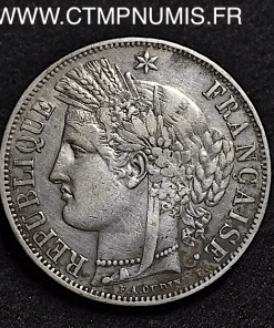 5 FRANCS ARGENT CERES 1849 BB STRASBOURG