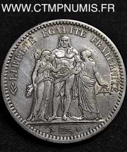 5 FRANCS ARGENT HERCULE III° REPUBLIQUE 1872 PARIS