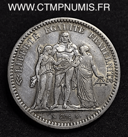 5 FRANCS ARGENT HERCULE III° REPUBLIQUE 1872 PARIS