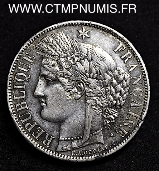 5 FRANCS ARGENT CERES III° REPUBLIQUE 1870 A PARIS