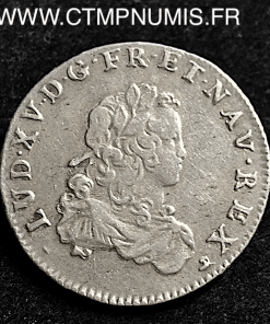 LOUIS XV 1/3 ECU ARGENT DE FRANCE 1722 B ROUEN