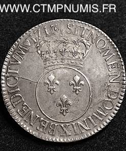 LOUIS XV ECU ARGENT VERTUGADIN 1717 X AMIENS