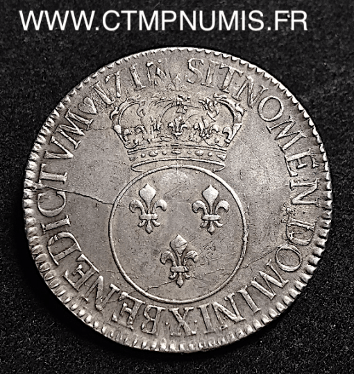 LOUIS XV ECU ARGENT VERTUGADIN 1717 X AMIENS