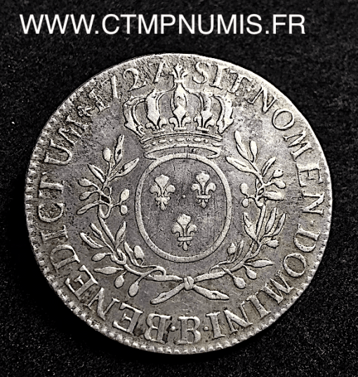 LOUIS XV ECU BRANCHES D'OLIVIER 1727 ROUEN