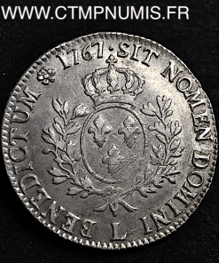 LOUIS XV ECU ARGENT AU BANDEAU 1767 L BAYONNE