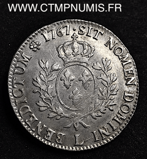 LOUIS XV ECU ARGENT AU BANDEAU 1767 L BAYONNE