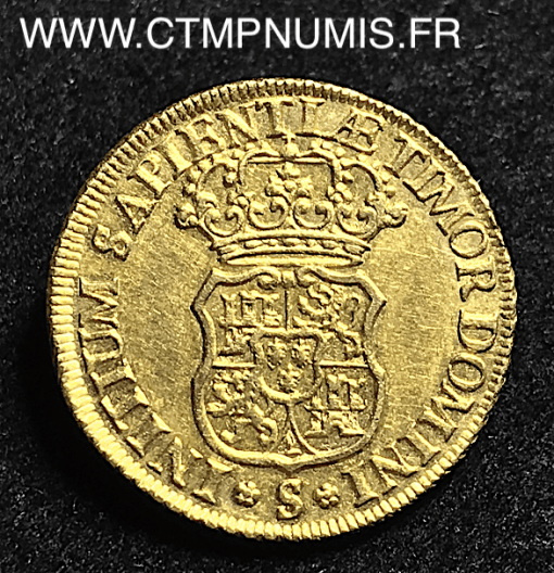 ESPAGNE 2 ESCUDOS OR PHILIPPE V 1730 S SEVILLE