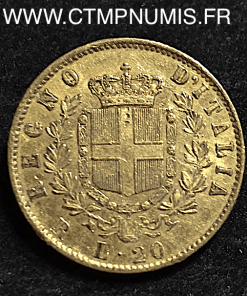 ITALIE 20 LIRE OR VICTOR EMMANUEL II 1871 ROME