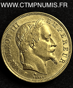 50 FRANCS OR NAPOLEON III LAUREE 1868 PARIS