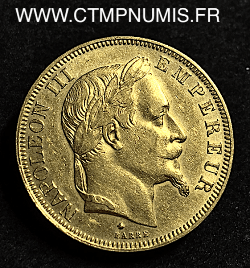 50 FRANCS OR NAPOLEON III LAUREE 1868 PARIS
