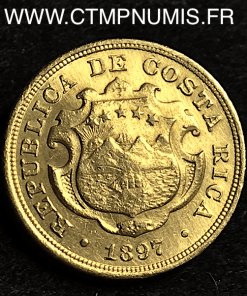 COSTA RICA 10 COLONES OR COLOMB 1897