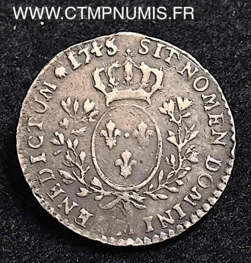 LOUIS XV 1/10 ECU AU BANDEAU 1745 M TOULOUSE