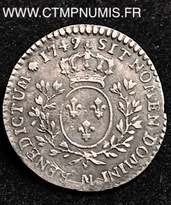 LOUIS XV 1/10 ECU AU BANDEAU 1749 M TOULOUSE