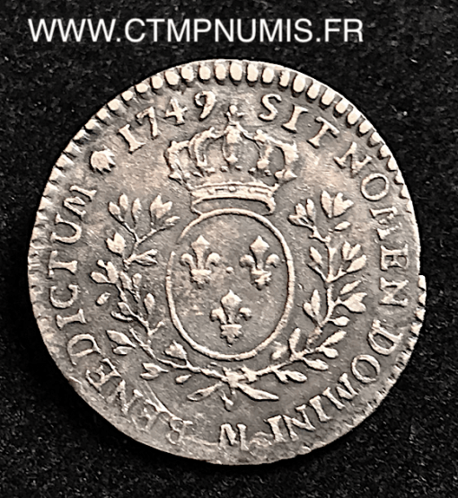 LOUIS XV 1/10 ECU AU BANDEAU 1749 M TOULOUSE