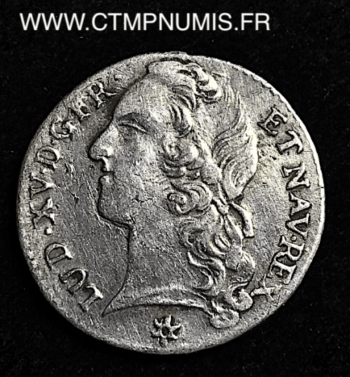 LOUIS XV 1/10 ECU ARGENT BANDEAU 1759 TOULOUSE