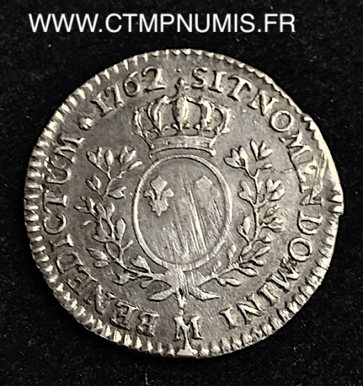 LOUIS XV 1/10 ECU AU BANDEAU 1762 M TOULOUSE