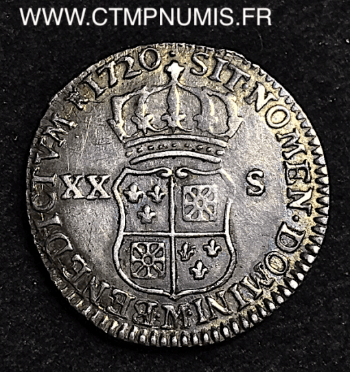 LOUIS XV XX SOLS FRANCE NAVARRE 1720 M TOULOUSE