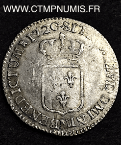 LOUIS XV 1/6 ECU ARGENT DE FRANCE 1720 TOULOUSE