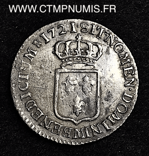 LOUIS XV 1/6 ECU ARGENT DE FRANCE 1721 TOULOUSE