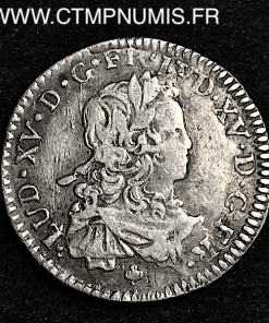 LOUIS XV 1/6 ECU DE FRANCE 1723 M TOULOUSE