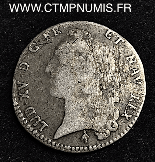 LOUIS XV 1/5 ECU AU BANDEAU 1766 M TOULOUSE