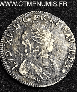 LOUIS XV 1/4 ECU VERTUGADIN 1717 M TOULOUSE