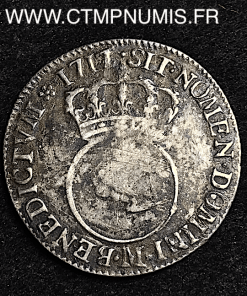 LOUIS XV 1/4 ECU VERTUGADIN 1717 M TOULOUSE