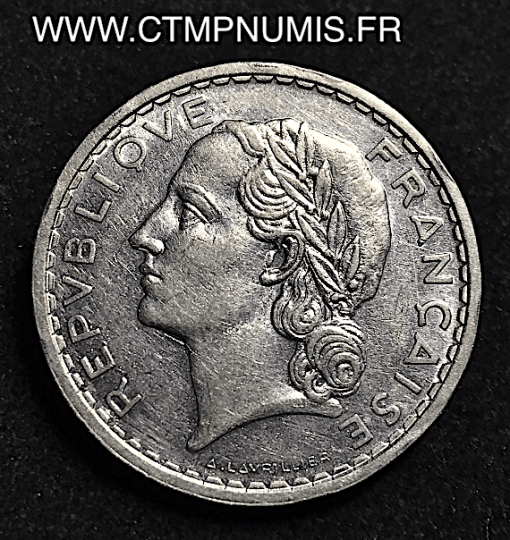 5 FRANCS LAVRILLIER NICKEL 1937