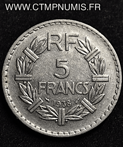 5 FRANCS LAVRILLIER NICKEL 1938