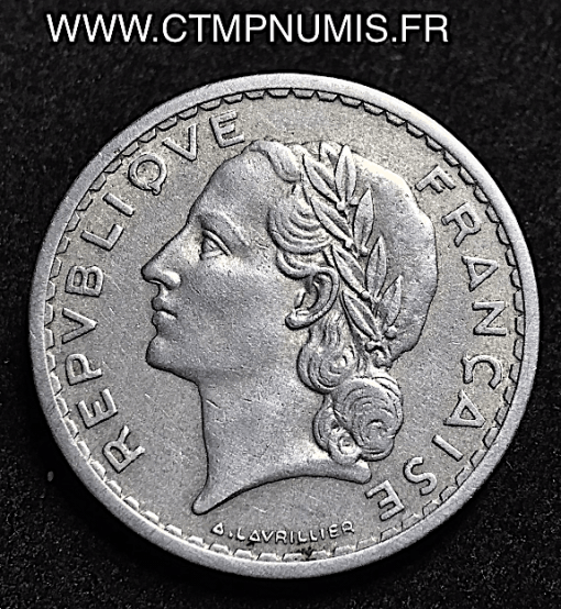 5 FRANCS LAVRILLIER ALUMINIUM 1952