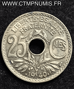 25 CENTIMES LINDAUER MAILLECHORT 1940