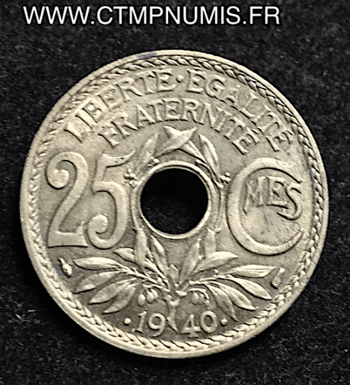 25 CENTIMES LINDAUER MAILLECHORT 1940