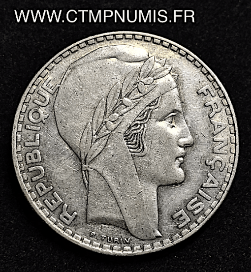 20 FRANCS ARGENT TURIN 1936 TTB+